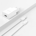 Dudao A4EU USB-A 2.1A wall charger - white + USB-A - USB-C cable