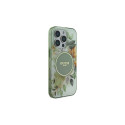 Guess IML Flower & Tonal Circle MagSafe case for iPhone 16 Pro - green
