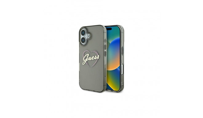 Guess IML Heart iPhone 16 Case - Black