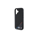 BMW M Perforated Tricolor Line MagSafe iPhone 16 Case - Black