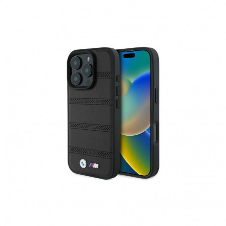 BMW M Perforated And Stitched Line MagSafe case for iPhone 16 Pro - black