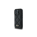 Guess Quilted Metal Logo iPhone 16 Pro Case - Black