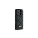 Guess Quilted Metal Logo iPhone 16 Pro Case - Black