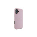 Guess Grained Gold Ring MagSafe iPhone 16 Plus Case - Pink