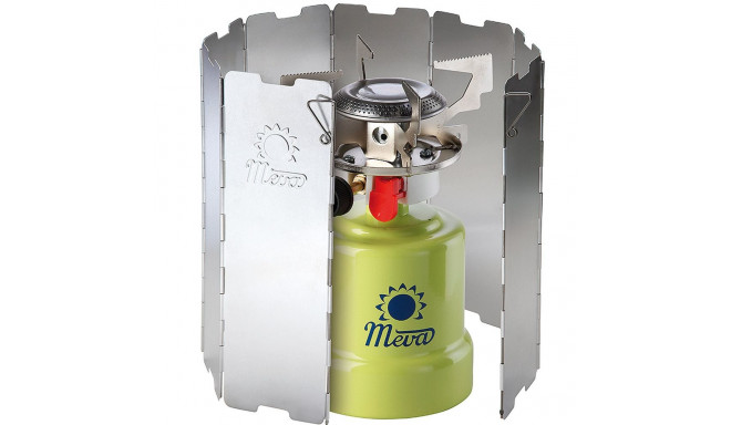 Wind shield for a camping stove burner - silver