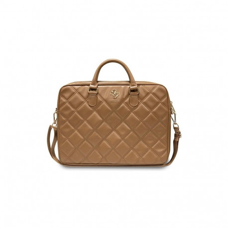 Guess Quilted 4G bag for a 16" laptop - brown