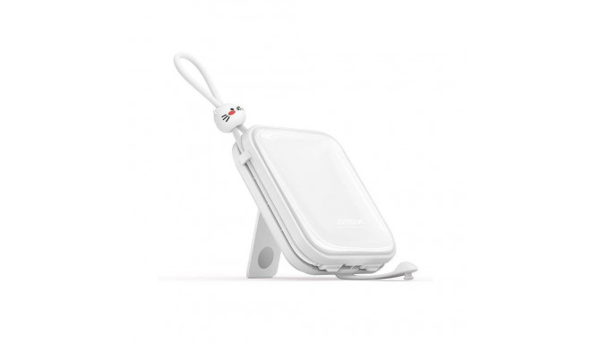 Joyroom powerbank with USB C and Lightning cables and Cutie Series stand 10000mAh 22.5W white (JR-L0