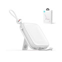 Joyroom powerbank with USB C and Lightning cables and Cutie Series stand 10000mAh 22.5W white (JR-L0