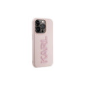 Karl Lagerfeld 3D Rubber Glitter Logo case for iPhone 15 Pro - pink Karl Lagerfeld 3D Rubber Glitter Logo case for iPhone 15 Pro - pink