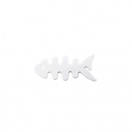 Fish-shaped headphone cable wrap - white