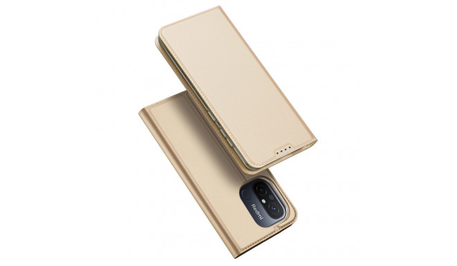 Dux Ducis Skin Pro Case For Xiaomi Redmi 11A / Poco C55 / Redmi 12C Cover Flip Card Wallet Stand Gol