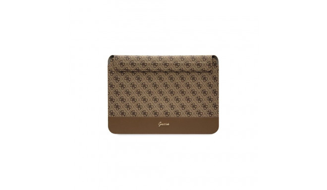 Guess 4G Stripe Metal Logo case for a 14" laptop - brown