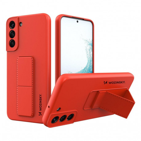 Wozinsky Kickstand Case silicone case with stand for Samsung Galaxy S22+ red