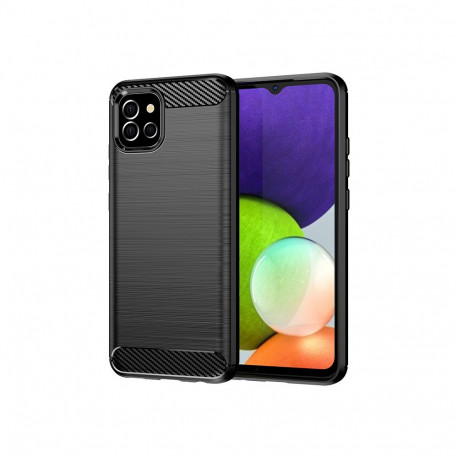 Carbon Case Flexible Cover Case for Samsung A03S EU (166.5) black
