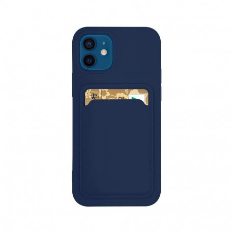 Card Case Silicone Wallet Case with Card Slot Documents for Samsung Galaxy A72 4G Navy Blue