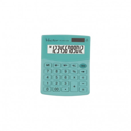 VECTOR CALCULATOR OFFICE KAV VC-812 GN roheline kalkulaator