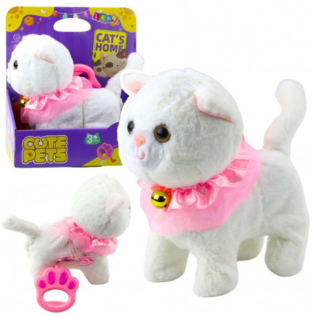 interaktiivne kassipoeg rihmaga roosa sats kelluke kõnnib mjäugub