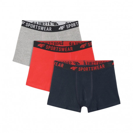 Bokserki dla chłopca 4F M061 3pak multikolor 4FJWAW25UBXSM061 90S 122-128cm