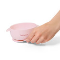 Babyono silicone suction bowl with lid blue pink1662/02