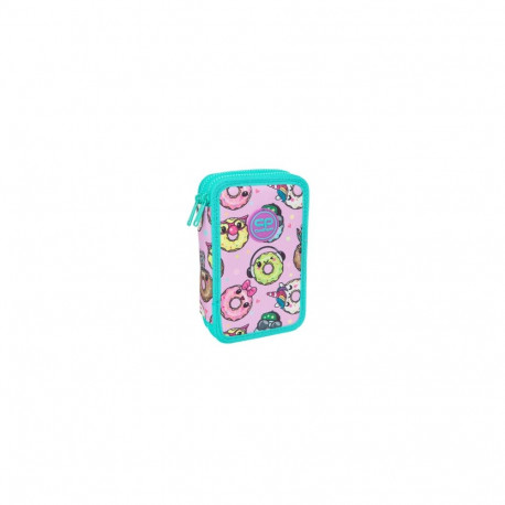 Double decker school pencil case with equipment Coolpack Jumper 2 Happy donuts