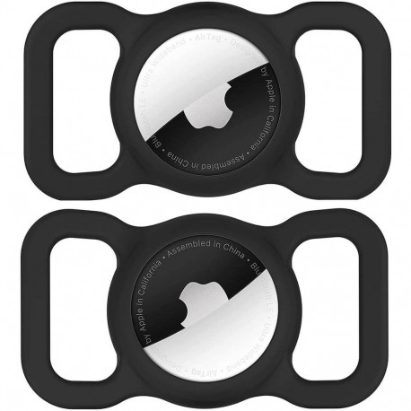 Apple AirTag Silicone Case for Dog or Cat Collar - Black