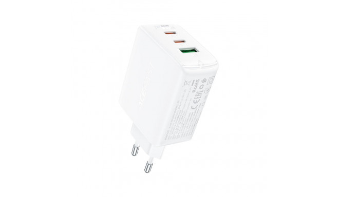 Acefast fast charger GaN (2x USB-C / USB-A) PPS / PD / QC4+ 65W white (A41)
