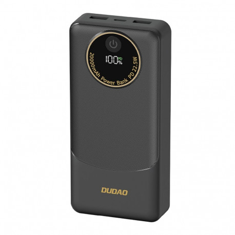 Dudao akupank 20000mAh K12Pro PD 22,5W USB-A/USB-C, must