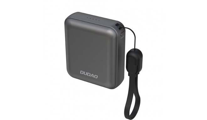 Dudao K22+ Ultra-Compact Power Bank 10000mAh 22.5W USB-C with Pendant/Cable - Gray