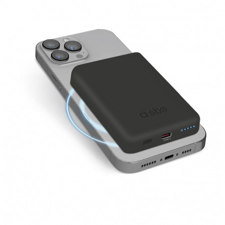 SBS TEBB5000MAG1CK Wireless Power Bank 5000 mAh USB-C, MagSafe Compatible - Black