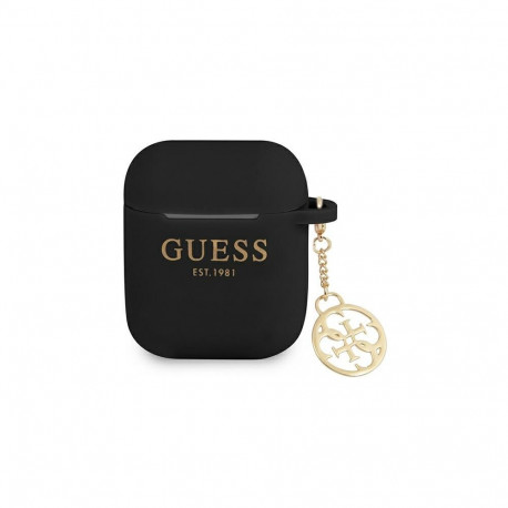 Guess GUA2LSC4EK AirPods 1/2 cover black/black Silicone Charm 4G Collection