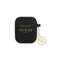 Guess GUA2LSC4EK AirPods 1/2 cover black/black Silicone Charm 4G Collection