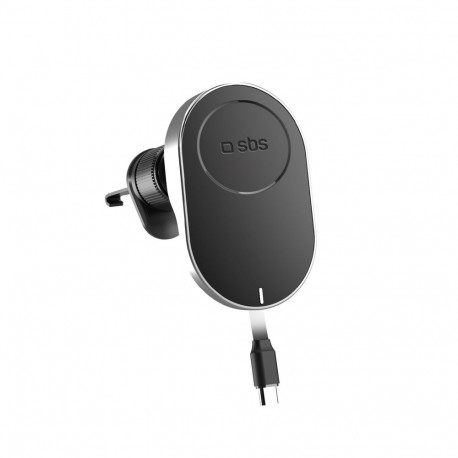 SBS TESUPP15WRETRACABL Wireless Charger Smartphone Holder with Retractable Cable Compatible with Mag