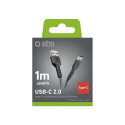 SBS TECABLETYC1KPOS USB-A - USB-C Cable 1m - Black