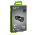 SBS TECRPD25W Car Charger 25W USB-A USB-C with Power Delivery - Black