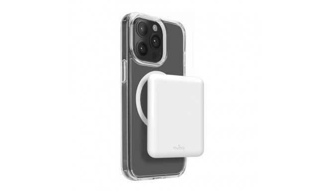 Puro Power Mag 5000mAh Powerbank with MagSafe USB-C - White