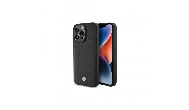 BMW Leather Diamond Pattern case for iPhone 15 Pro - black