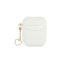 Guess GUA2LSCHSH AirPods 1/2 cover white/white Silicone Charm Heart Collection