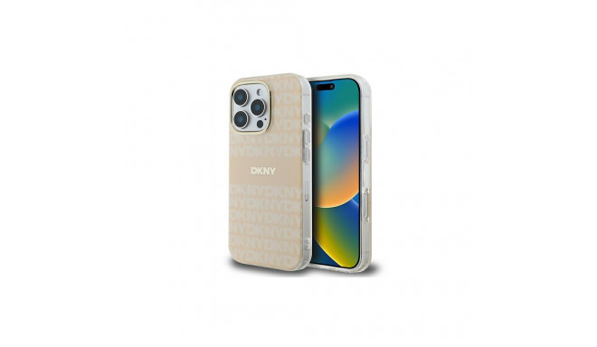 DKNY Repeat Texture Pattern & Stripe MagSafe iPhone 16 Pro Case - Pink