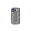 DKNY Leather Checkered Mono Pattern MagSafe iPhone 15 Pro Max Case - Beige