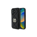 DKNY Quilted Stack Logo iPhone 16 Case - Black