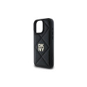DKNY Quilted Stack Logo iPhone 16 Pro Case - Black