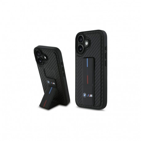 BMW M Grip Stand Smooth and Carbon case for iPhone 16 - black