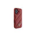 Karl Lagerfeld Diagonal Quilted Script iPhone 16 Case - Red