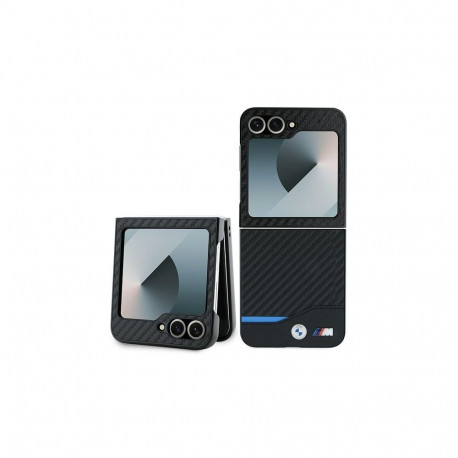 BMW Carbon Blue Line Case for Samsung Galaxy Z Flip 6 - Black