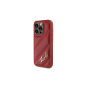 Karl Lagerfeld Diagonal Quilted Script case for iPhone 15 Pro Max - red