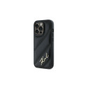 Karl Lagerfeld Diagonal Quilted Script case for iPhone 13 Pro Max - black