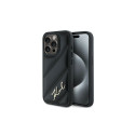 Karl Lagerfeld Diagonal Quilted Script case for iPhone 14 Pro - black
