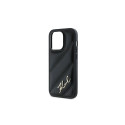 Karl Lagerfeld Diagonal Quilted Script case for iPhone 13 Pro Max - black