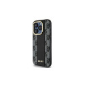 DKNY Leather Checkered Mono Pattern MagSafe iPhone 15 Pro Max Case - Black