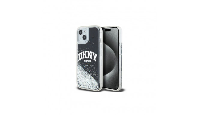 Etui DKNY Liquid Glitter Big Logo na iPhone 15 / 14 / 13 - czarne